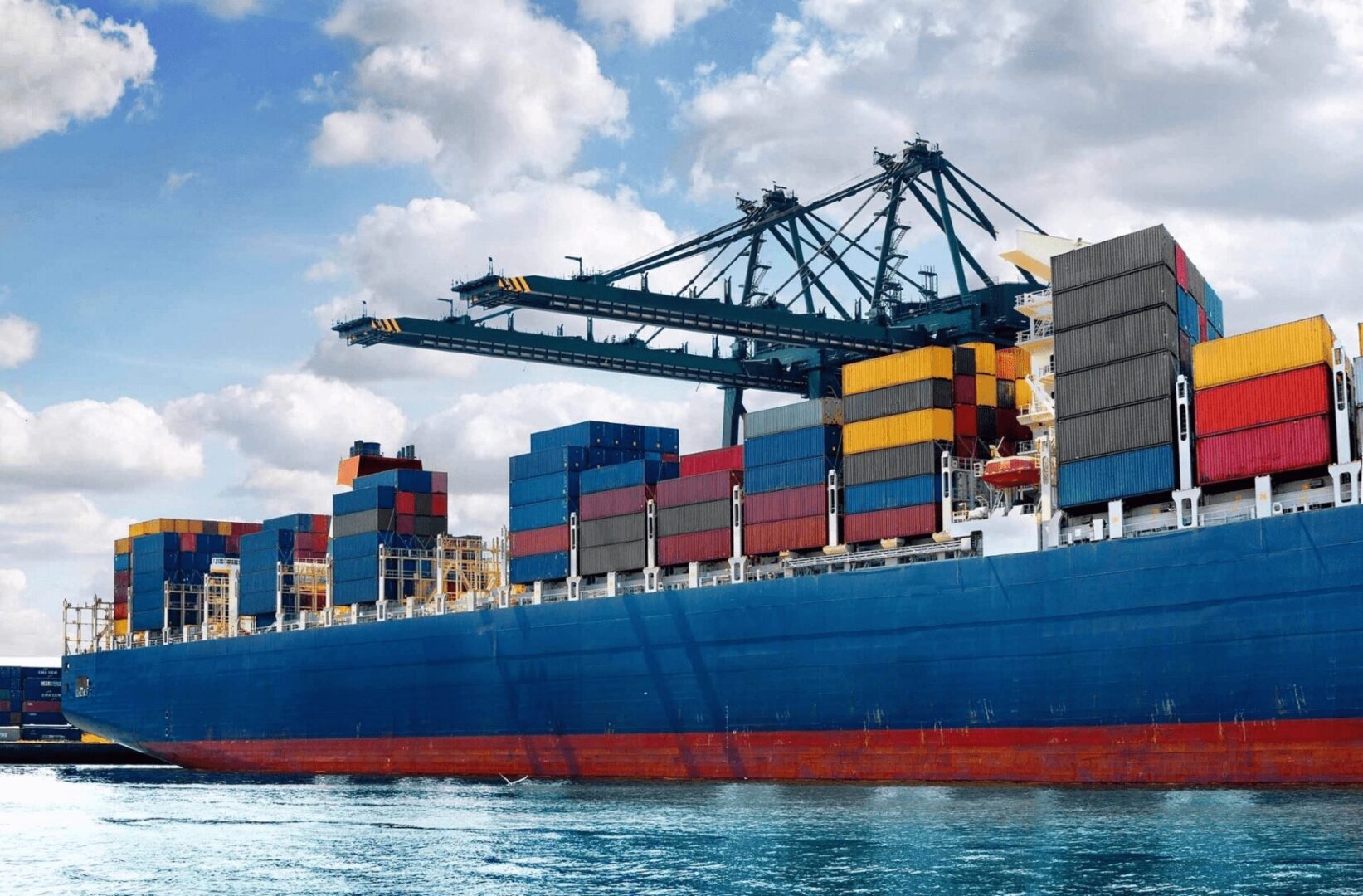 Cargo container ship at port